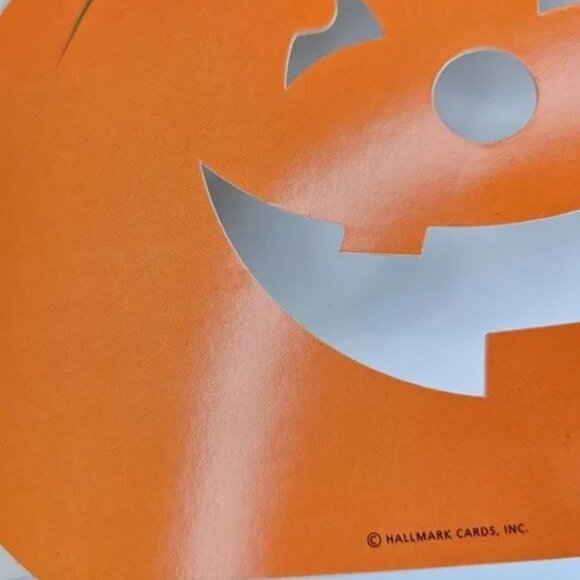 Vintage NWT NOS 46"x11" Hallmark Halloween Cat Pumpkin JOL Table Mantel Die Cut - Picture 9 of 9